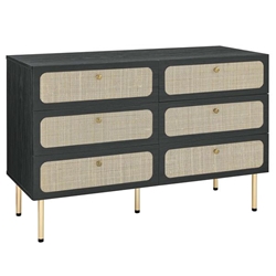 Chaucer 6-Drawer Compact Dresser - Black 