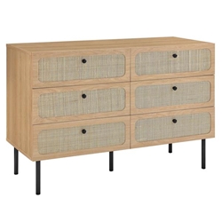 Chaucer 6-Drawer Compact Dresser - Oak 