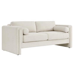 Visible Boucle Fabric Sofa - Ivory 