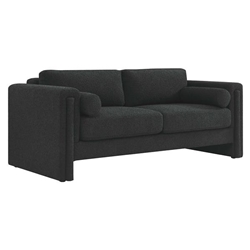 Visible Boucle Fabric Sofa - Black 