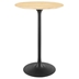 Lippa 28" Round Wood Grain Bar Table - Black Natural