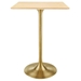 Lippa 28" Square Wood Grain Bar Table - Gold Natural - MOD10580