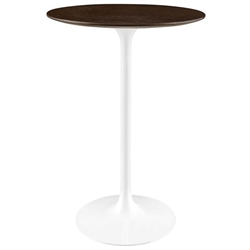 Lippa 28" Round Wood Grain Bar Table - White Cherry Walnut 