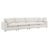 Commix Down Filled Overstuffed Boucle Fabric 4-Seater Sofa - Ivory