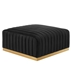 Conjure Channel Tufted Performance Velvet Ottoman - Gold Black