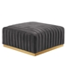 Conjure Channel Tufted Performance Velvet Ottoman - Gold Gray - MOD10908