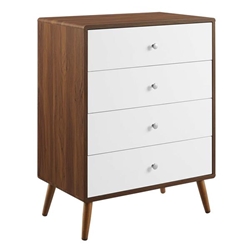 Transmit 4-Drawer Chest - Walnut White 