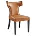 Curve Vegan Leather Dining Chair - Tan