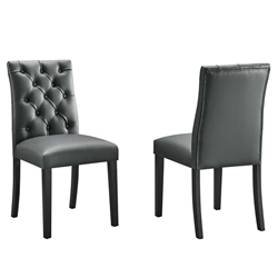 Duchess Dining Chair Vinyl Set of 2 - Gray 