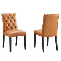 Duchess Dining Chair Vinyl Set of 2 - Tan 