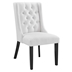 Baronet Button Tufted Fabric Dining Chair - White