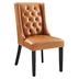 Baronet Button Tufted Vegan Leather Dining Chair - Tan