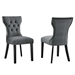 Silhouette Performance Velvet Dining Chairs - Set of 2 - Gray - MOD12429