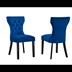 Silhouette Performance Velvet Dining Chairs - Set of 2 - Navy