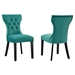 Silhouette Performance Velvet Dining Chairs - Set of 2 - Teal - MOD12437