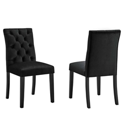 Duchess Performance Velvet Dining Chairs - Set of 2 - Black 