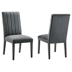 Catalyst Performance Velvet Dining Side Chairs - Set of 2 - Gray 