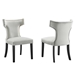 Curve Performance Velvet Dining Chairs - Set of 2 - Light Gray - MOD12592