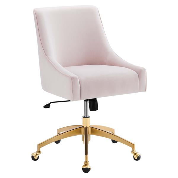Discern Performance Velvet Office Chair - Pink - Style B 