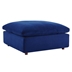 Commix Down Filled Overstuffed Performance Velvet Ottoman - Navy