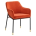 Jovi Performance Velvet Dining Armchair - Black Orange