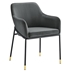 Jovi Performance Velvet Dining Armchair - Black Charcoal