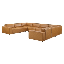 Restore 8-Piece Vegan Leather Sectional Sofa - Tan 