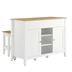 Garland 3-Piece Kitchen Island and Stool Set - Oak White