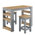 Galley 3-Piece Kitchen Island and Stool Set - Oak Gray