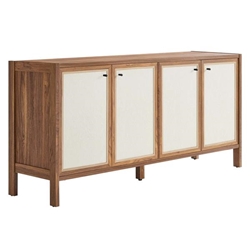 Capri 65" Wood Grain Sideboard Storage Cabinet - Walnut 