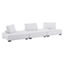 Saunter Tufted Fabric Fabric 3-Piece Sofa - White