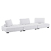 Saunter Tufted Fabric Fabric 3-Piece Sofa - White - MOD9485