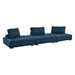 Saunter Tufted Fabric Fabric 3-Piece Sofa - Azure - MOD9489