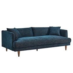 Zoya Down Filled Overstuffed Sofa - Navy Fabric 