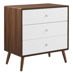 Transmit 3-Drawer Chest - Walnut White 