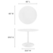 Lippa 40" Round Wood Top Dining Table - White - MOD1156