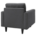 Empress Armchair Upholstered Fabric Set of 2 - Gray - MOD1315