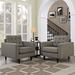 Empress Armchair Upholstered Fabric Set of 2 - Granite - MOD1316