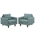 Empress Armchair Upholstered Fabric Set of 2 - Laguna