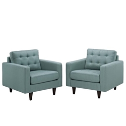 Empress Armchair Upholstered Fabric Set of 2 - Laguna 