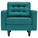 Empress Armchair Upholstered Fabric Set of 2 - Teal - MOD1319