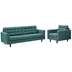 Empress Armchair and Sofa Set of 2 - Teal