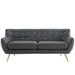 Remark Upholstered Fabric Sofa - Gray - MOD1677