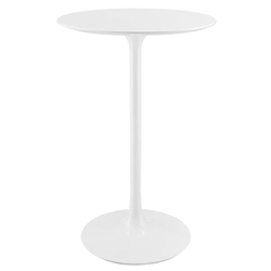 Lippa 28" Round Wood Bar Table - White 