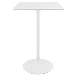 Lippa 28" Square Wood Top Bar Table - White 