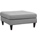 Empress Upholstered Fabric Large Ottoman - Light Gray - MOD2419