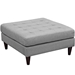 Empress Upholstered Fabric Large Ottoman - Light Gray - MOD2419