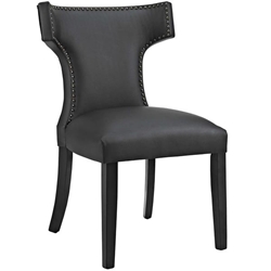 Curve Vinyl Dining Chair - Black Style A 