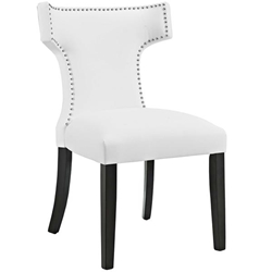 Curve Vinyl Dining Chair - White Style A 