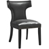 Curve Vinyl Dining Chair - Black Style B